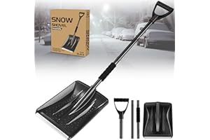 UMUACCAN Snow Shovel for Driveway,Car Snow Shovel,Large Capacity for Snow Removal,Scoop Shovel with D-Handle,4 in 1 Portable Shovel for Trunk Car Emergency Camping Home Garden