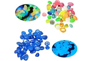 FFDHWU 600 Colored Luminous Stones, Modern Style, Plastic Material, Blue & Multi-color, Luminous Stone, Garden & Aquarium Decoration