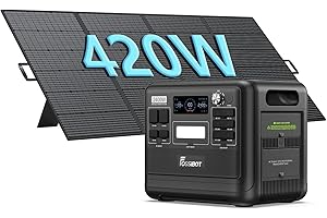 FOSSiBOT F2400 Generateur Electrique Portable Panneau Solaire 420W, 2048Wh LiFePO4 Générateur Solaire UPS, 3 Sortie CA 2400W (4800W Pic), 1100W Charge Rapide Power Station Camping, Voyage Vert