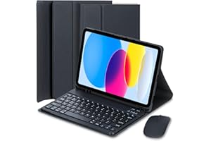 EHLCYS Funda con Teclado para iPad (A16) 11ª Generación 2025 11 Pulgadas/iPad 10ª Generación 2022 10,9 Pulgadas, con Ratón, Español Ñ Teclado Desmontable Bluetooth con Portalápices,Negro
