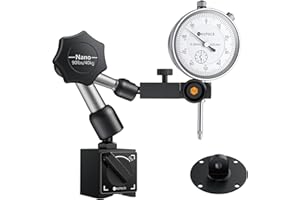 Neoteck 0-20 mm Comparateur Mécanique avec 40kg Base Magnétique – Précision 0.01 mm pour Fraiseuse Tour Atelier – Support Articulé 3 Axes avec Réglage Fin, Acier Inoxydable pour Contrôle Planéité