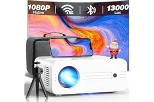 Proyector WiFi Bluetooth 5G con Estuche, Full HD 1080P Nativo 4K Compatible 13000 Lumens, iZEEKER Mini Proyector Portátil Cine en Casa Pantalla de 300'' para iOS/Android/PC/PS5/TV Stick/Xbox