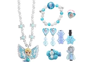 RANNKA Geburtstag Geschenk 9 Stücke,Zubehör Set Armband Halskette Haarspangen Ohrringe Clips Ring, Geburtstagsparty Mitgebsel für Mädchen Kinder Party Geburtstag Karneval