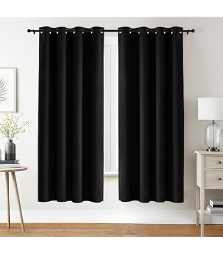 Cortina Opaca Cortina De Baño Opaca ED ENJOY HOME - Negro, 60x120 Cm, Poliéster Certificado Oeko-Tex Cortinas Negras Opacas