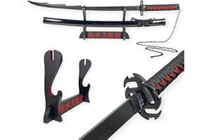 FÉENOMENN Katana Bleach Ichigo Bankai Evolution - Epée Lame Bois - Support Japonais Inclus