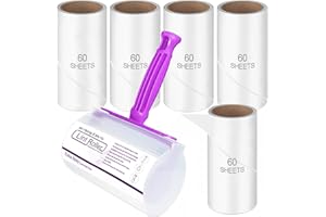Mr Hsiung & Mrs Yin Lint Rollers for Pet Hair, Clothes Roller, Lint Roller for Clothes, Extra Sticky Lint Remover Brush, Pet Hair Remover, 1 Roller + 5 Refills, 300 Sheets Total