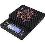 bemece Digital Kitchen Scale Drip Coffee Scale with Timer, 3 kg/0.1 g Kitchen Food Scale with Tare Function, Batteries Includ