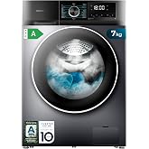 Cecotec Lavadora 7 Kg Carga Frontal Bolero Dresscode 7500 Inverter Steel A, Clase A, 1400 rpm, Revoluciones programables, 16