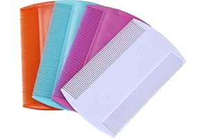 ICECHEN 4Pcs Peignes à Poux Aux Puces, Peignes à Puces pour Animaux de Compagnie à Double, Chat Chien Toilettage Peignes à Cheveux à Dents Fines