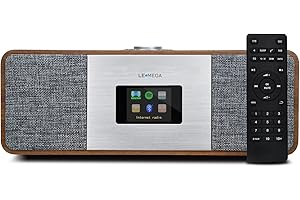 LEMEGA MSY3 Internet DAB/DAB+ Digital and FM Radio,Internet Radio WiFi with Spotify Connect and Bluetooth,Dual Alarms Clock,Sleep Timer,USB Charger,2.8" Colour Display,Remote Control – Walnut