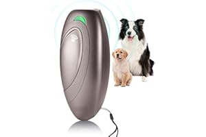 MOKEUM Anti Barking Device, Dog Barking Deterrent Devices, Ultrasonic Dog Barking Device, Handheld Dog Repellent Trainer, Dog Training Anti Bark for Indoor Outdoor (brown)