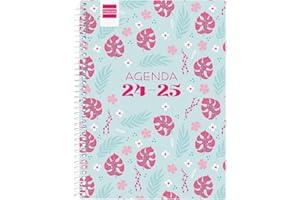 Finocam - Agenda Cool 2024 2025 Semana Vista Horizontal Septiembre 2024 - Junio 2025 (curso lectivo) + Julio y Agosto resumidos Selva Español