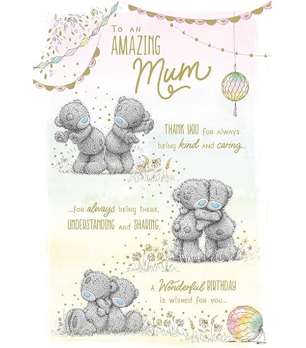 Geburtstagskarte 'Mum I Love You' – Mit Bär, Englisch, 210x148 Mm, Mit Umschlag