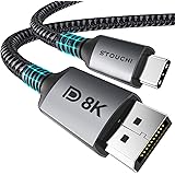 Stouchi USB C DisplayPort 1.4 Kabel 8K@60Hz 4K@144Hz/120Hz 5K@60Hz 2K@240Hz Thunderbolt 3 auf DisplayPort HBR3 32,4Gbps Typ C