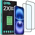 case-magic Pack of 2 Tempered Glass Screen Protector for iPhone 15/16 9H hardness, Ultra Clear, Scratch Resistant, Responsive Touch, Shatter Proof, Bubble Free