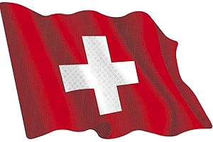 Artimagen Adesivo bandiera sventolante svizzera piccola, 65 x 50 mm.