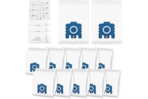 TOSAVGA Pack of 12 Vacuum Cleaner Bags Compatible with Miele GN 3D Vacuum Cleaner Classic C1 Complete C1 C2 C3, S2 S4 S5 S6 S8 Series Dust Bags, Efficiency Bags Including 3 Exhaust Filters and 3 Motor