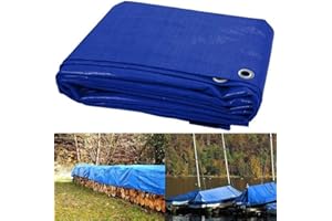 E FAST CE4 Heavy Duty Tarpaulin Waterproof Cover Tarp Tent Sheet for Camping Caravan Boat Car Picnic Outdoor Furniture Wood Covering with Strong Eyelets (4ft x 6ft)