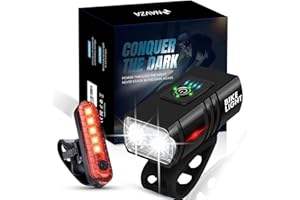 NAVZA Rechargeable Bike Light Set – Front and Rear LED Lights, Ultra-Bright with 6 Modes, Long Battery Life, IP65 Waterproof, USB Charging for Road & Mountain Bicycles