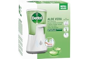 Dettol No-Touch Starter Kit - Automatic Touchless Soap Dispenser with Aloe Vera Hand Soap, 250ml