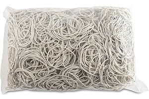 OFFICER PRODUCTS Élastiques en caoutchouc pour produits de bureau - Diamètre : 50 mm - 1,5 x 1,5 mm - 1000 g - Blanc - Petits accessoires de bureau - Type standard - Matériau : caoutchouc - Poids : 1000 g - Couleur :