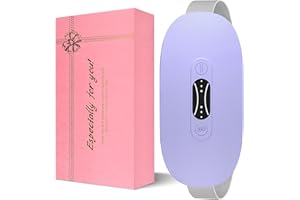 ‎KISSLEAF Kissleaf Wärmegürtel Periode, Menstruations Wärmegürtel Heizgürtel,USB Wiederaufladbar Heizkissen Kabellos, 3-Wärmestufen und 3-Vibrations-Massage-Modi (Purple)