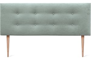 DHOME Testiera in Similpelle o Tessuto AQUALINE Pro con 2 file di Bottoni e Gambe Testiera Imbottita per Letto di Lusso (135x105cm con gambe (Letti 120/135/140), Tessuto Verde Acqua)