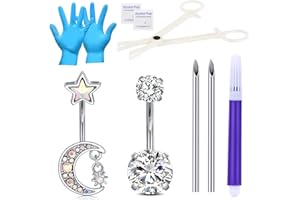 NIUSIMAN Mixed Piercing Kit,Piercing Kits for All Piercings Stainless Steel 14G 16G 18G 20G Nose Septum Cartilage Tragus Earrings Belly Nipple Tongue Smiley Lip Ring
