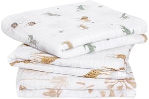 aden + anais™ musy squares 3 pack organic cotton muslin outdoors (Safari dream)