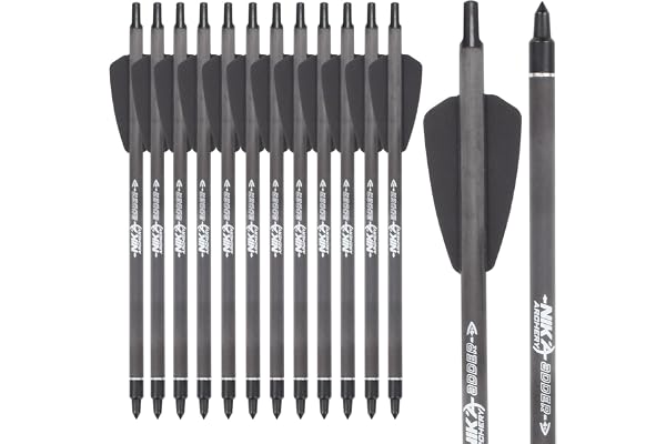 ELONG OUTDOOR 12pcs Flèches d'arbalète en Carbone 7.5 Pouces Boulons d'arbalète pour Pratiquer la Cible de tir et la Chasse Flèches pour Arbalète Carreaux d'arbalète