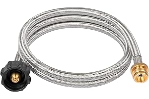 SHINESTAR Propane Adapter & 5ft Braided Hose for Buddy Heaters, Coleman Stoves, Weber Q Grills, Blackstone Tabletop Griddle & More - Converts 1lb to 20lb Cylinders