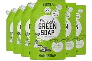Marcel's Green Soap - Zestaw uzupełniający do mydła do rąk Tonka & Muguet - mydło w płynie - opakowanie uzupełniające - 100% przyjazne dla środowiska - 100% wegańskie - 97% biodegradowalne - 500 ml