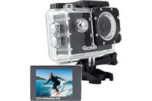 Rollei Actioncam 372 - Action Camcorder with Full HD Video Resolution 1080p/30 fps, Wide-angle lens, waterproof up to 30 m, incl. underwater protective case - Black
