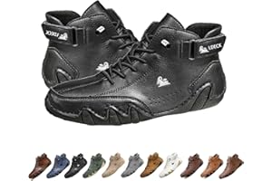 LOVEWLVNCL Botas altas de gamuza italianas hechas a mano, Beck Shoes, zapatillas casuales ligeras, antideslizantes e impermeables for exteriores for hombres, zapatos descalzos for hombres for senderismo y conduc
