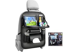 ALLILUYAA Car Seat Organiser Kids, Kids Back Seat Organiser, Premium Faux Leather, Easy to scrub,Anti-kick Multifunctional Car Organisers for Most Car Neat