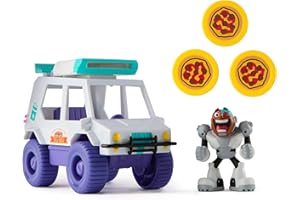 DC Comics Teen Titans Go! T-Car Pizza Launcher, Set con Action Figure di Cyborg con funzioni interattive, Giocattoli per Bambini e Bambine dai 4 Anni in su