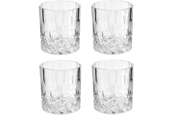COOK CONCEPT - KV7190 Carafe à Whisky avec 4 Verres Assortis - Conçu pour Dégustation - Service Pratique - Contenance 930 ml - Taille 9 x 9 x 22,80 cm - Couleur Transparent