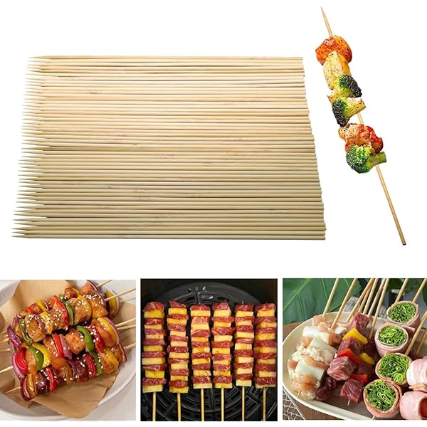 1pc Bamboo Shish Kabob Kebab Skewer Wood Sticks For BBQs,, 55 OFF