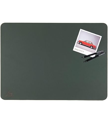 Eglooh - Calliope Deluxe - Sous main Bureau en Cuir Gris Taupe cm 90x60 - Coutures Bleu en Contraste, Structure en Acier avec un Profil Antérieur à L, Fond Antidérapant - Made