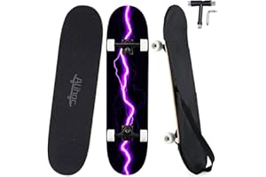 ALIHOC Skateboard estándar de 31 Pulgadas, 7 Capas de Superficie de Arce Monopatín, Apto para niños, Adolescentes, Adultos, Principiantes y Profesionales. Carga máxima 150 kg