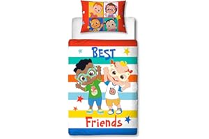 CoComelon Character World Cute Design Bedroom Range | Reversible Two Sided Officially Licensed Bedding | Toddler Cot Bed Duvet Cover With Matching Pillow Case