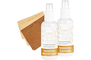 Sonic Energy Handpan Reinigungs- und Pflegeset – Für Handpans aus nitriertem Stahl – Zur Reinigung, Schutz, Pflege – Inkl. Mikrofasertücher (HPCS)