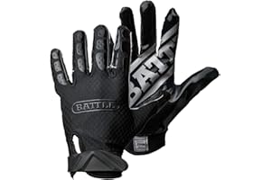 Battle Sports Triple Threat Wide Receiver Football Gloves, Ultra Stick Adult