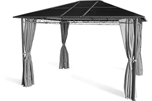 GRASEKAMP Qualität seit 1972 Hardtop Pavillon Meran 3x3,6m mit Seitenteile Doppelstegplatten Hohlkammer Polycarbonat