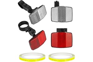 Alaoo Catarifrangente per Bici, 10Pcs Set di Riflettori per Bicicletta, Riflettori per Bici Anteriori e Posteriori, Adatto per bici da strada, mountain bike, bici elettriche
