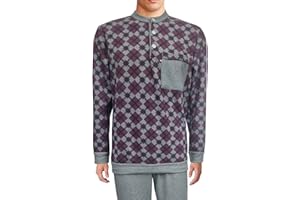 CRV PAJAMAS AND SOCKS CRAVANA Pigiama Uomo Invernale Punto Milano (Simile al Pile) Prodotto Artigianale Prodotto in Italia con Tessuti Pregiati Italiani. Tutto Made in Italy