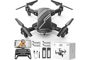 ‎DEERC DEERC D20 Mini Drohne für Kinder mit 1080P Kamera, faltbarer RC Quadcopter mit FPV Live-Übertragung, Optischem Fluss, Gestensteuerung, Flugbahn, Headless-Modus, 3D-Flip für Anfänger, Schwarz,C0