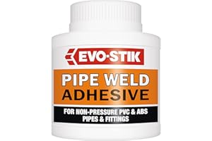 Evo-Stik Pipe Weld 250ml - Strong Pipe Adhesive for Gaps up to 0.8mm - PVC & ABS Solvent Cement with Built-in Brush - high-performance solvent-borne adhesive - CE & Kitemark Certified