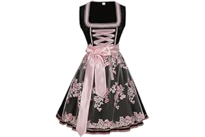 QZEANXY Dirndelkleider Damen Günstig Traditionelle Theaterkleider Modekleider Tops Schürzen 3 Stück Besondere Anlässe Graue Spitze Elegantes Schwarzes Damenkleider Mit Spitzenschürzen Oktoberfestkleider