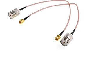 Oiyagai 2 cables de antena de radio de mano UHF SO-239 hembra a SMA macho RG316 (25 cm)